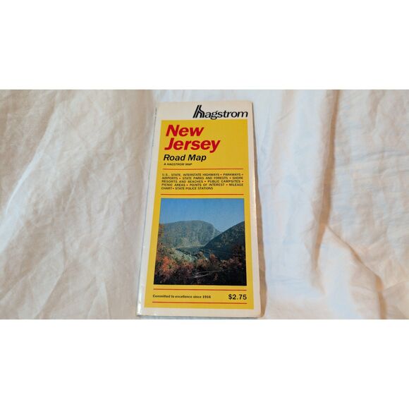 Vintage Hagstrom New Jersey Road Map 1986 - Picture 1 of 3